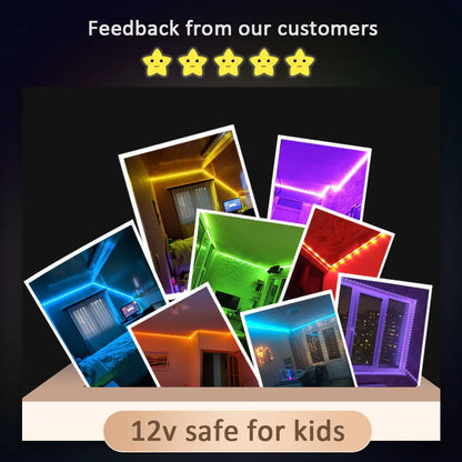 Bande LED intelligente avec contrôle via application, lumières RGB pour chambre, changement de couleur synchronisé avec la musique