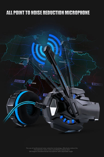 Casque Gaming G2000 – Son stéréo, basses profondes, casque filaire avec éclairage et microphone pour PS5, PS4, XBOX, PC, ordinateur portable