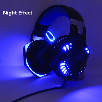 Casque Gaming G2000 – Son stéréo, basses profondes, casque filaire avec éclairage et microphone pour PS5, PS4, XBOX, PC, ordinateur portable