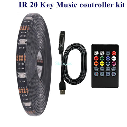 Bande LED RGB SMD 5050, bande lumineuse LED DC 5V USB, flexible, IP20/IP65 étanche, 1 m, 2 m, 3 m, 4 m, 5 m, avec télécommande pour arrière-plan TV.