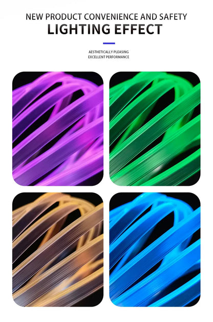 Lumière d’ambiance pour voiture 64 couleurs, bande en fibre acrylique 18-en-1 avec éclairage ambiant en cascade synchronisé avec la voix
