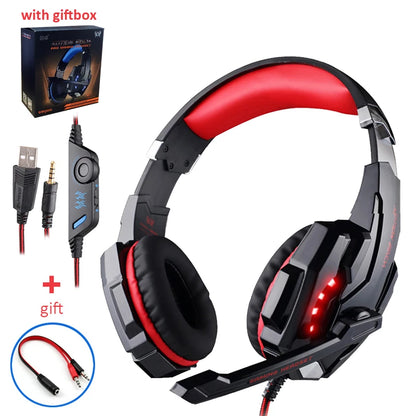 Casque Gaming G2000 – Son stéréo, basses profondes, casque filaire avec éclairage et microphone pour PS5, PS4, XBOX, PC, ordinateur portable