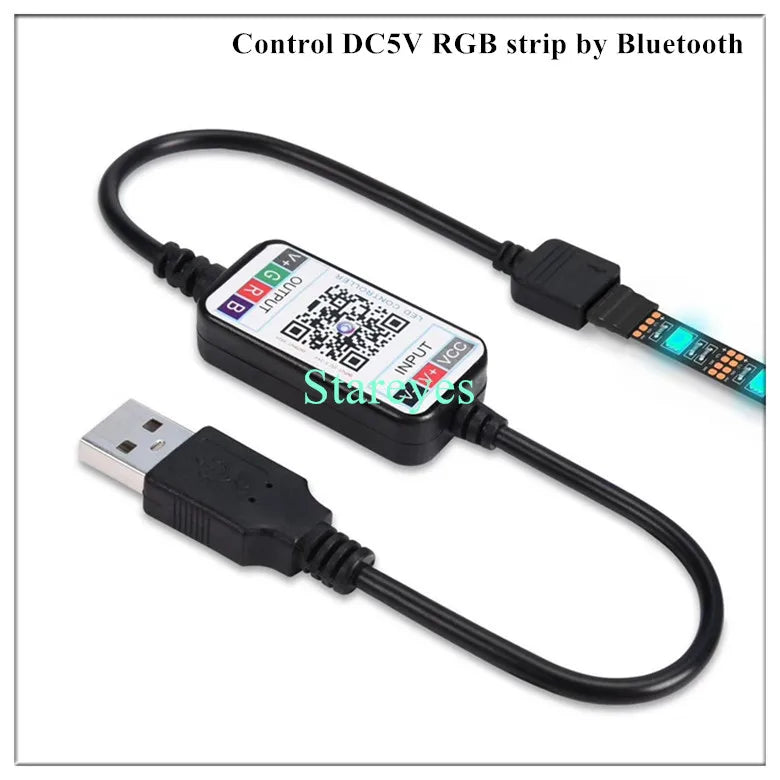 Bande LED RGB SMD 5050, bande lumineuse LED DC 5V USB, flexible, IP20/IP65 étanche, 1 m, 2 m, 3 m, 4 m, 5 m, avec télécommande pour arrière-plan TV.