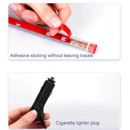 Éclairage ambiant magique pour voiture, bandes LED intérieures décoratives 4-en-1 avec effet de poursuite lumineuse et flux dynamique, accessoires décoratifs pour l’habitacle.