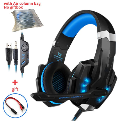 Casque Gaming G2000 – Son stéréo, basses profondes, casque filaire avec éclairage et microphone pour PS5, PS4, XBOX, PC, ordinateur portable
