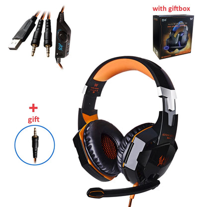 Casque Gaming G2000 – Son stéréo, basses profondes, casque filaire avec éclairage et microphone pour PS5, PS4, XBOX, PC, ordinateur portable