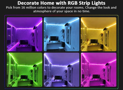 Bande LED intelligente avec contrôle via application, lumières RGB pour chambre, changement de couleur synchronisé avec la musique