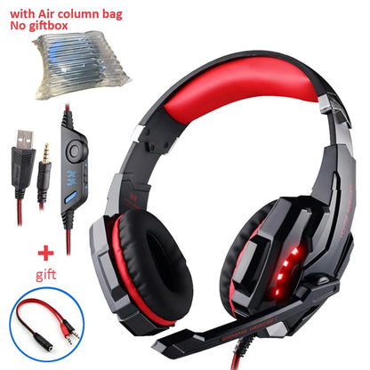Casque Gaming G2000 – Son stéréo, basses profondes, casque filaire avec éclairage et microphone pour PS5, PS4, XBOX, PC, ordinateur portable