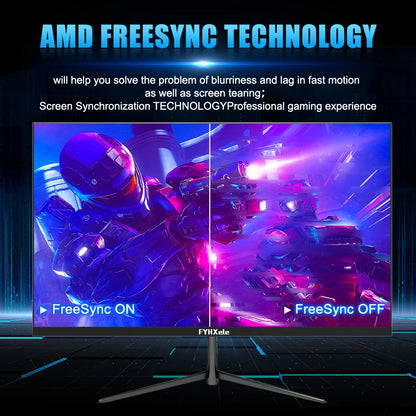 Moniteur gamer FYHXele 24 pouces 100 Hz, écran de bureau 1080p, temps de réponse 2 ms, écran soin des yeux, LCD, prise en charge HDR, G-Sync, VESA