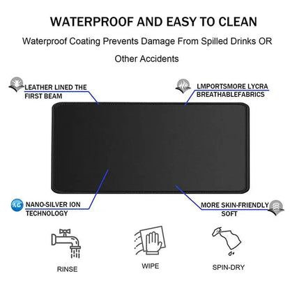 Tapis de souris artistique 900x400 — noir et blanc, grand tapis de bureau XXL, protège-bureau pour ordinateur portable ou PC, surface effet liquide Strata.