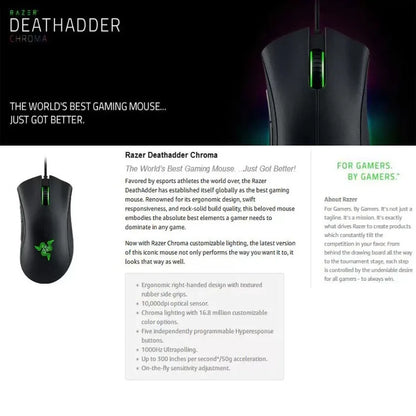 Razer Deathadder Viper Standard Edition 6400 Wired Gaming mouse New esports LOL