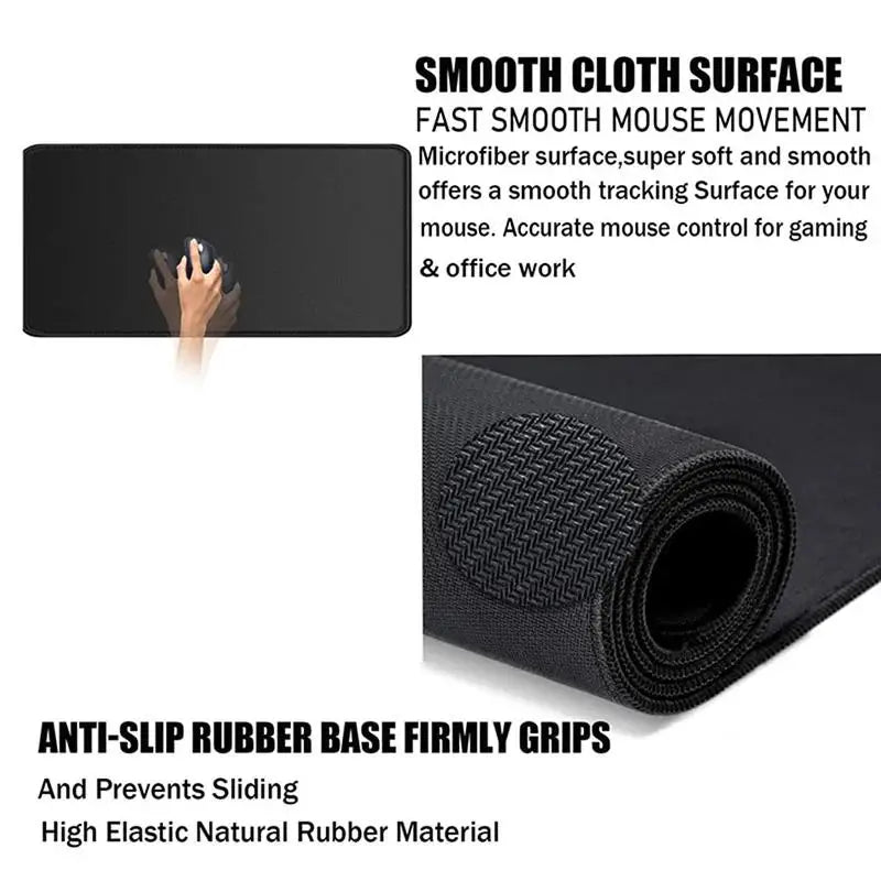 Tapis de souris artistique 900x400 — noir et blanc, grand tapis de bureau XXL, protège-bureau pour ordinateur portable ou PC, surface effet liquide Strata.
