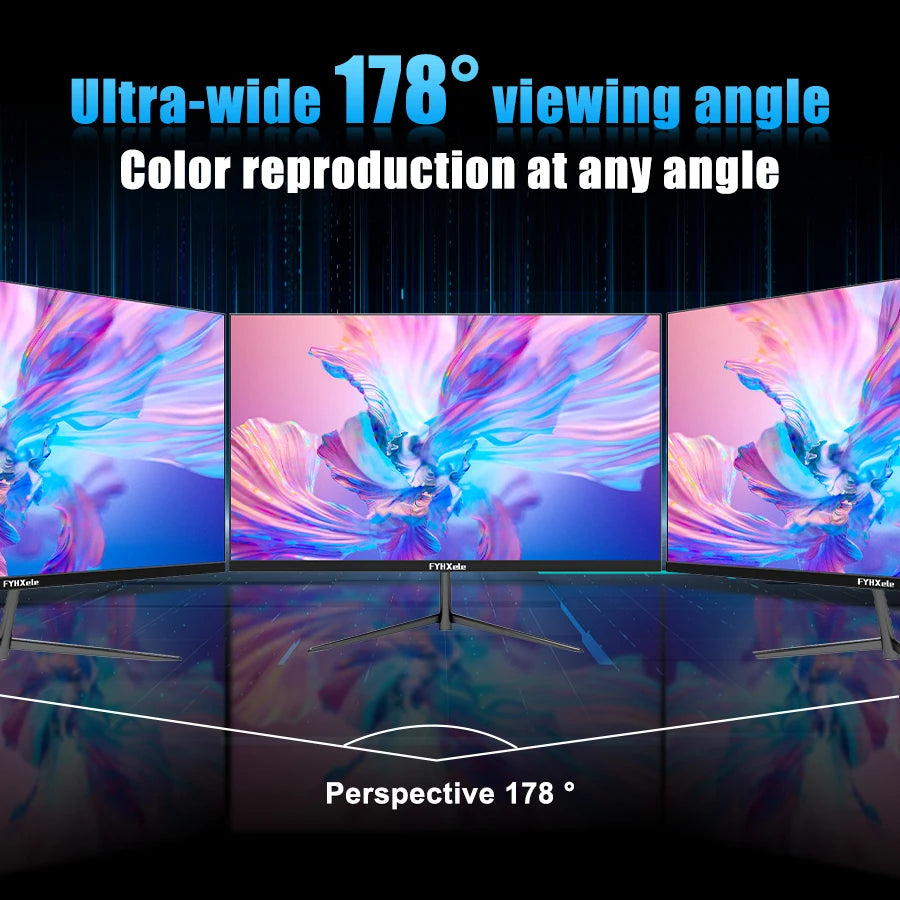 Moniteur gamer FYHXele 24 pouces 100 Hz, écran de bureau 1080p, temps de réponse 2 ms, écran soin des yeux, LCD, prise en charge HDR, G-Sync, VESA