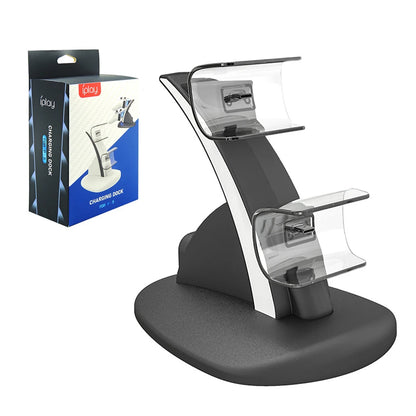 Station de charge rapide pour manette PS5, socle de chargement pour deux manettes, station de charge pour les manettes sans fil DualSense de la PlayStation 5.
