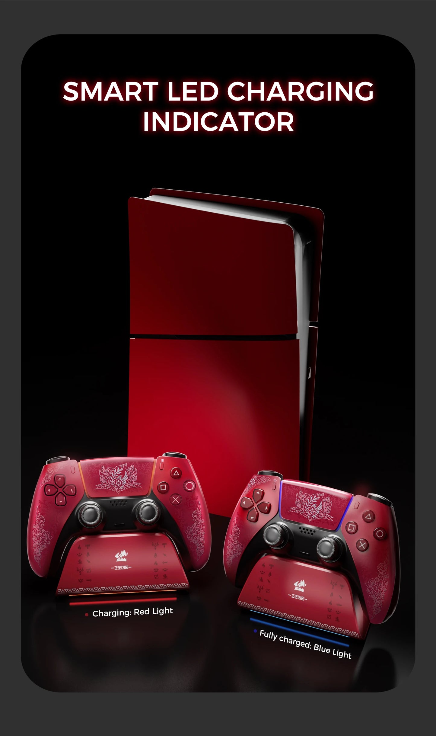 Station de charge IINE pour manette PS5, design antidérapant, indicateur LED, protection contre la surcharge, charge rapide