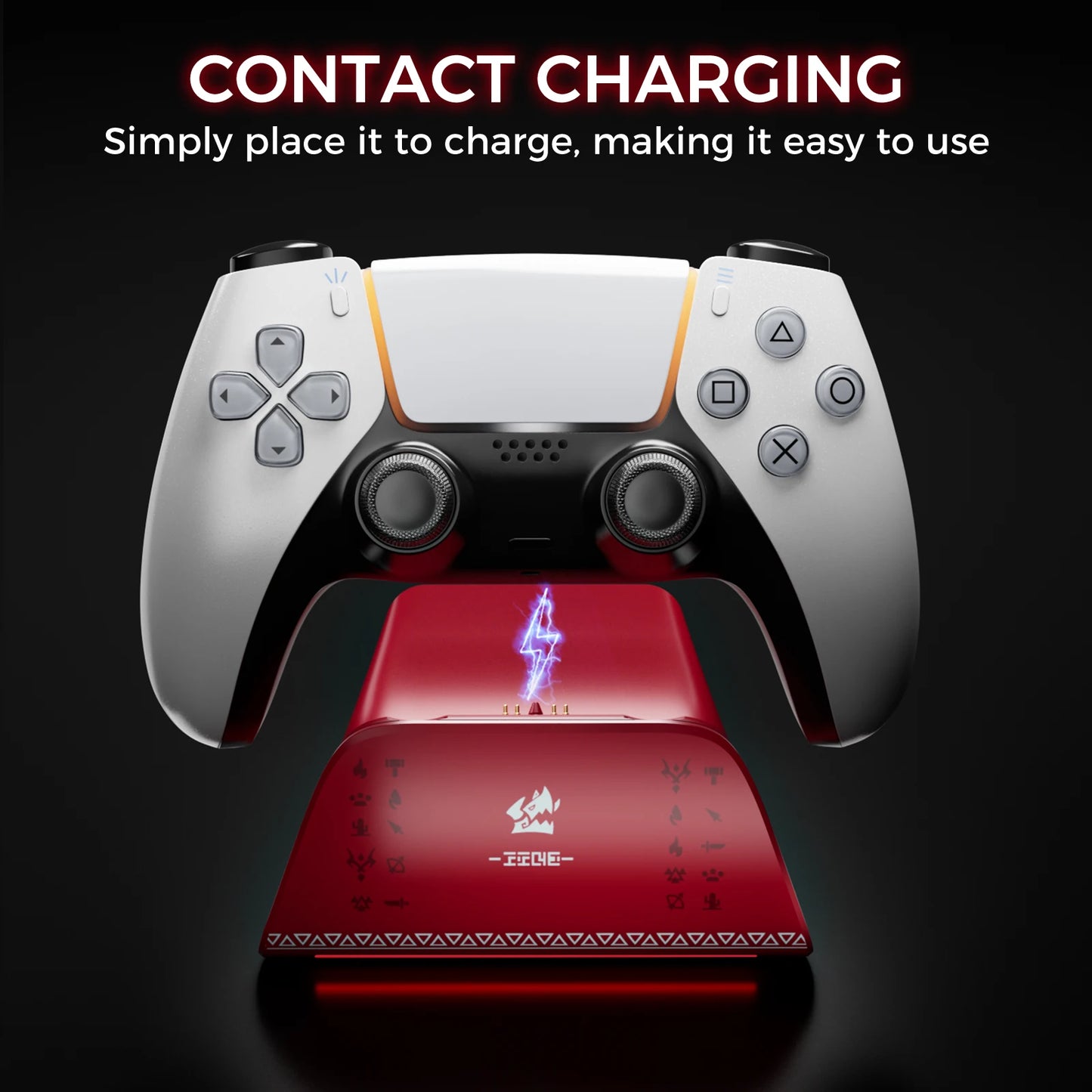 Station de charge IINE pour manette PS5, design antidérapant, indicateur LED, protection contre la surcharge, charge rapide