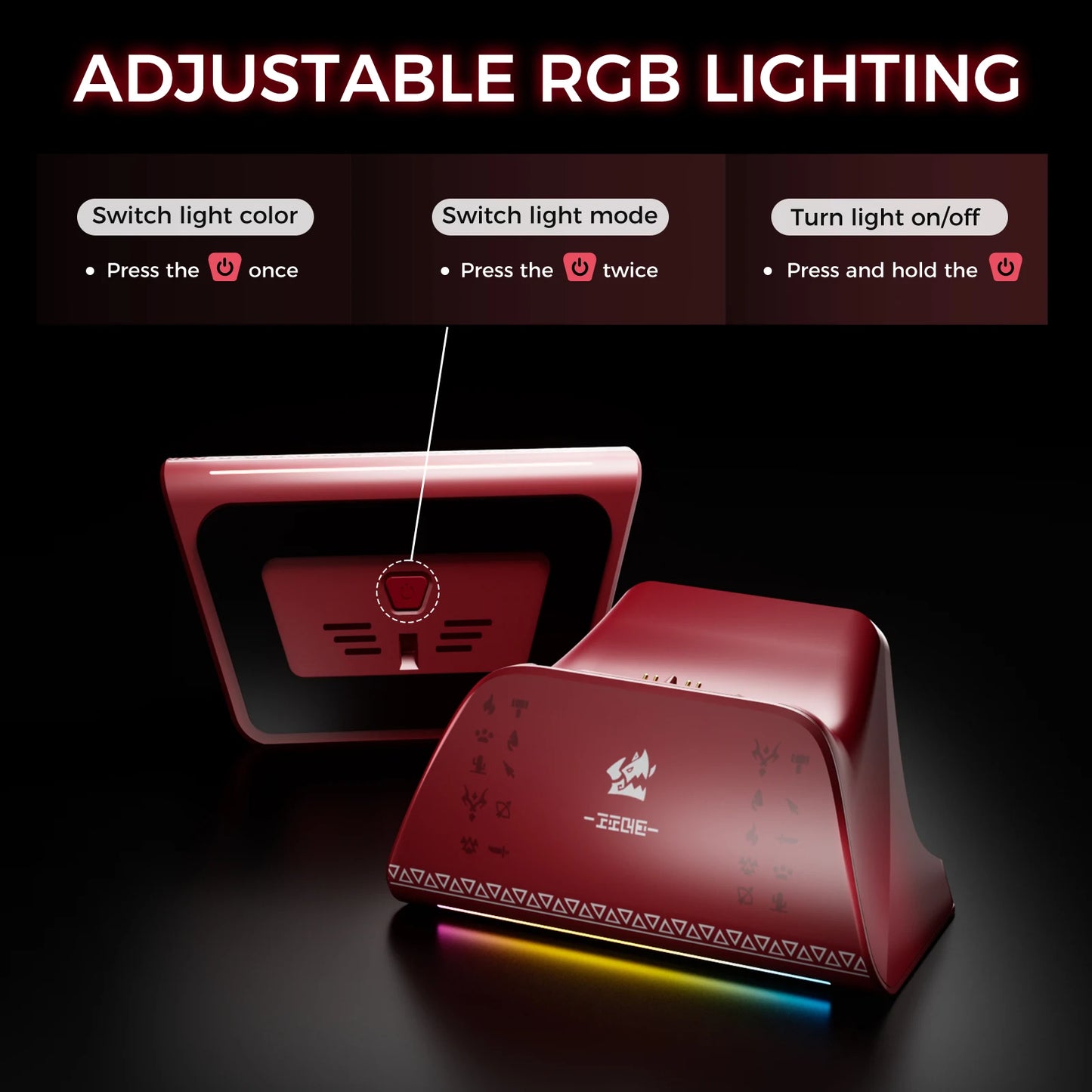 Station de charge IINE pour manette PS5, design antidérapant, indicateur LED, protection contre la surcharge, charge rapide