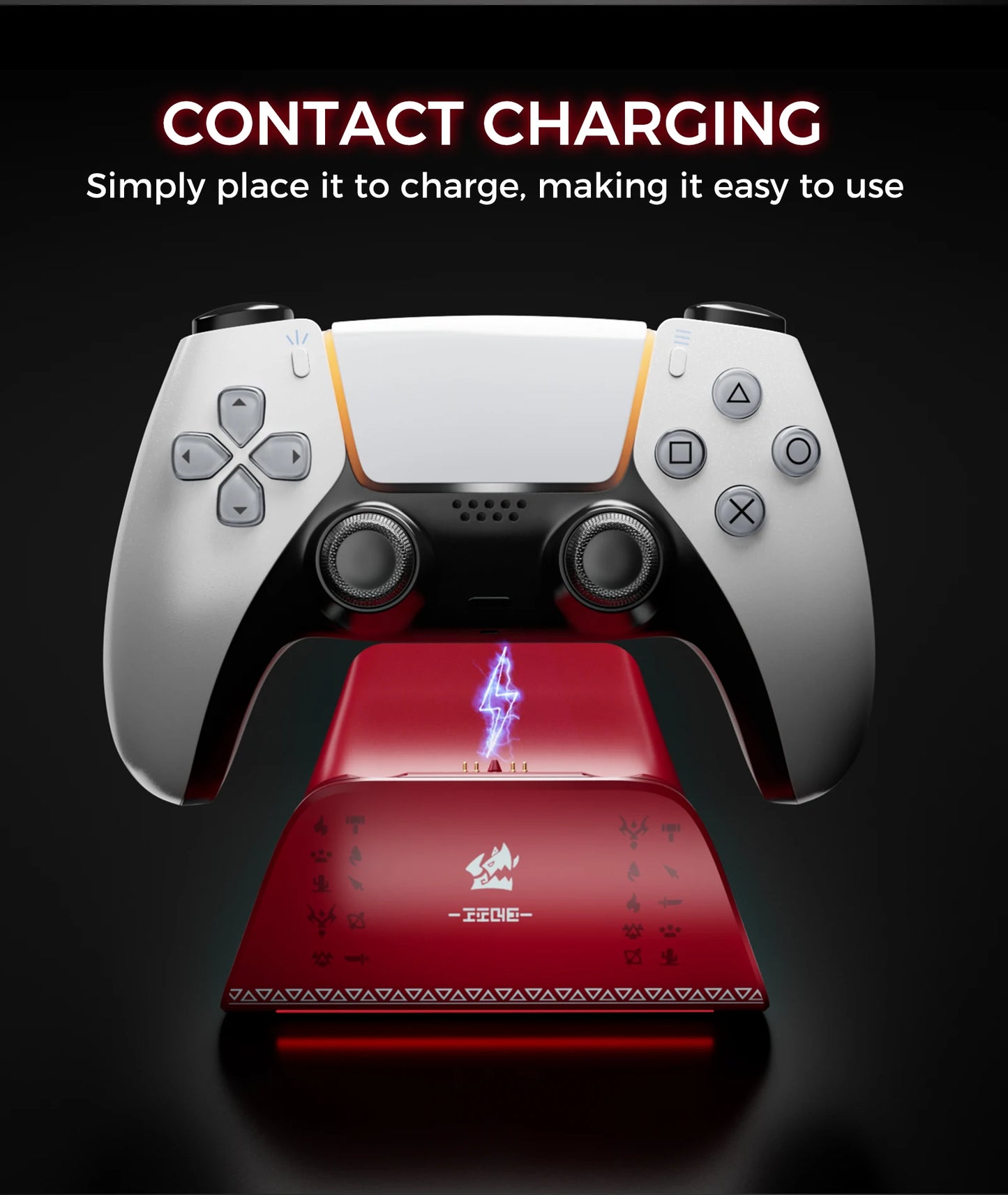 Station de charge IINE pour manette PS5, design antidérapant, indicateur LED, protection contre la surcharge, charge rapide
