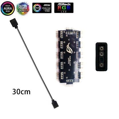 Addressable Rainbow PC Digital WS2812b LED Strip Light for 5V 3pin ARGB Header PC Case Asus Aura Sync RGBIC Fusion MSI Mystic