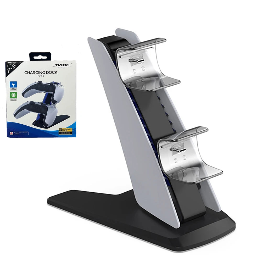 Station de charge rapide pour manette PS5, socle de chargement pour deux manettes, station de charge pour les manettes sans fil DualSense de la PlayStation 5.