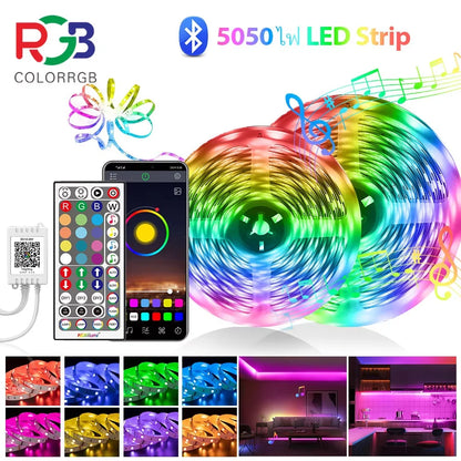 Bande LED intelligente avec contrôle via application, lumières RGB pour chambre, changement de couleur synchronisé avec la musique