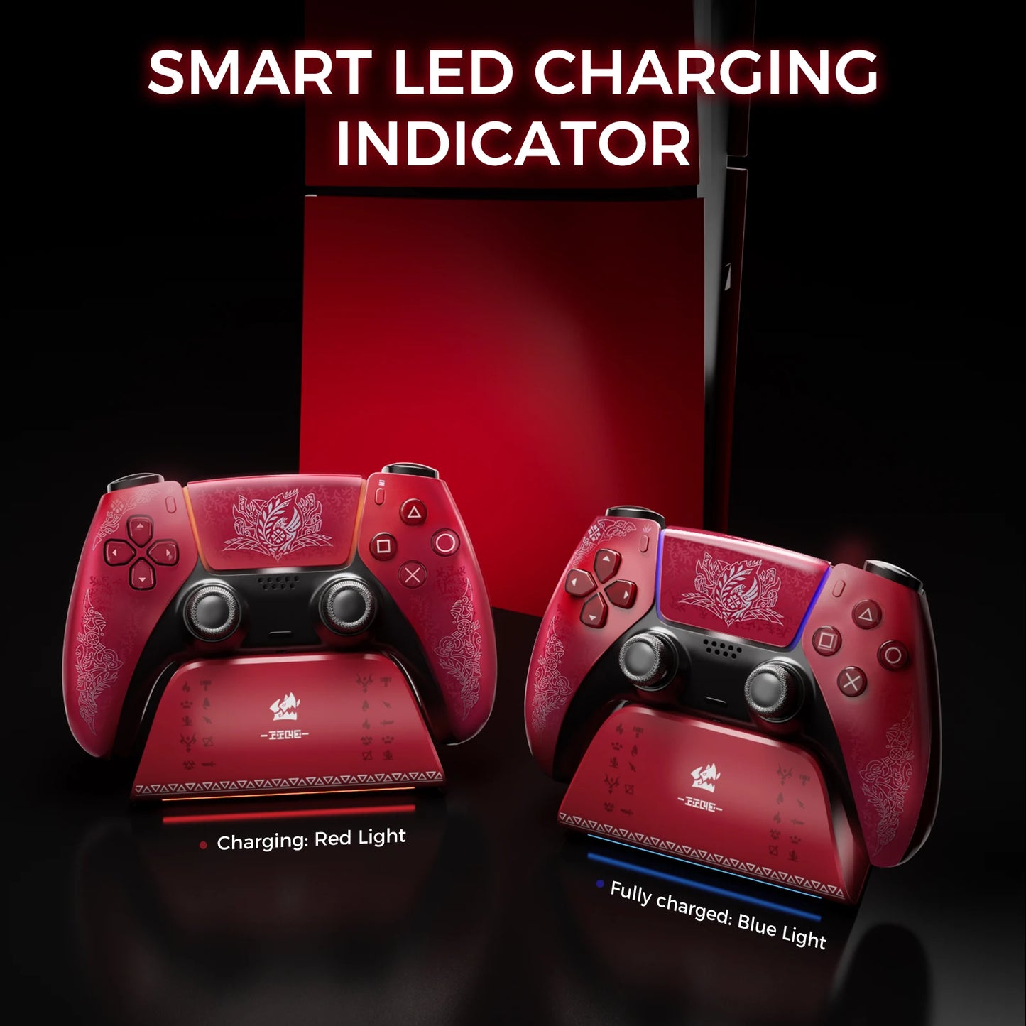 Station de charge IINE pour manette PS5, design antidérapant, indicateur LED, protection contre la surcharge, charge rapide