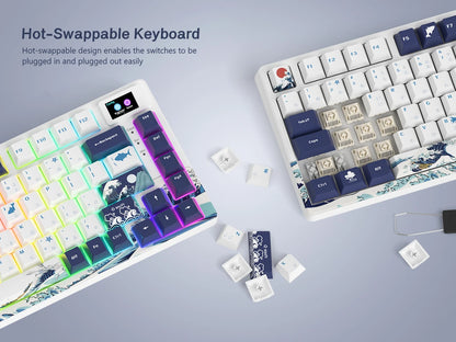 Womier SK80 – Clavier mécanique 75% RGB Hot-Swap petit écran personnalisable