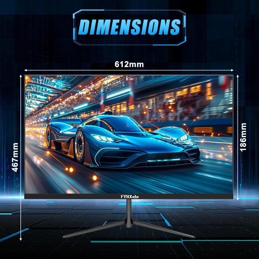 Moniteur gamer FYHXele 24 pouces 100 Hz, écran de bureau 1080p, temps de réponse 2 ms, écran soin des yeux, LCD, prise en charge HDR, G-Sync, VESA