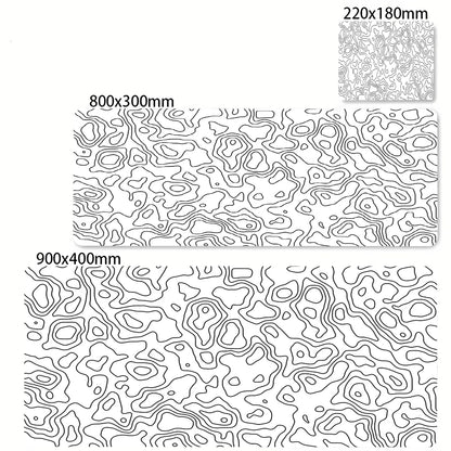 Tapis de souris artistique 900x400 — noir et blanc, grand tapis de bureau XXL, protège-bureau pour ordinateur portable ou PC, surface effet liquide Strata.